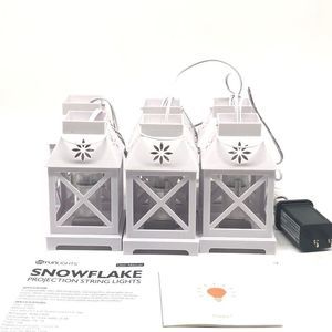 6Pcs Christmas Hanging Snowflake String Light Projector LED 22 Ft Indoor/Outdoor